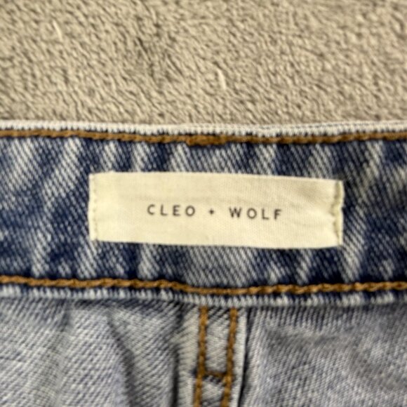 Cleo + Wolf Jeans Womens 38x36 Light Wash Ultra High Rise Ankle Straight Cotton - Picture 3 of 16